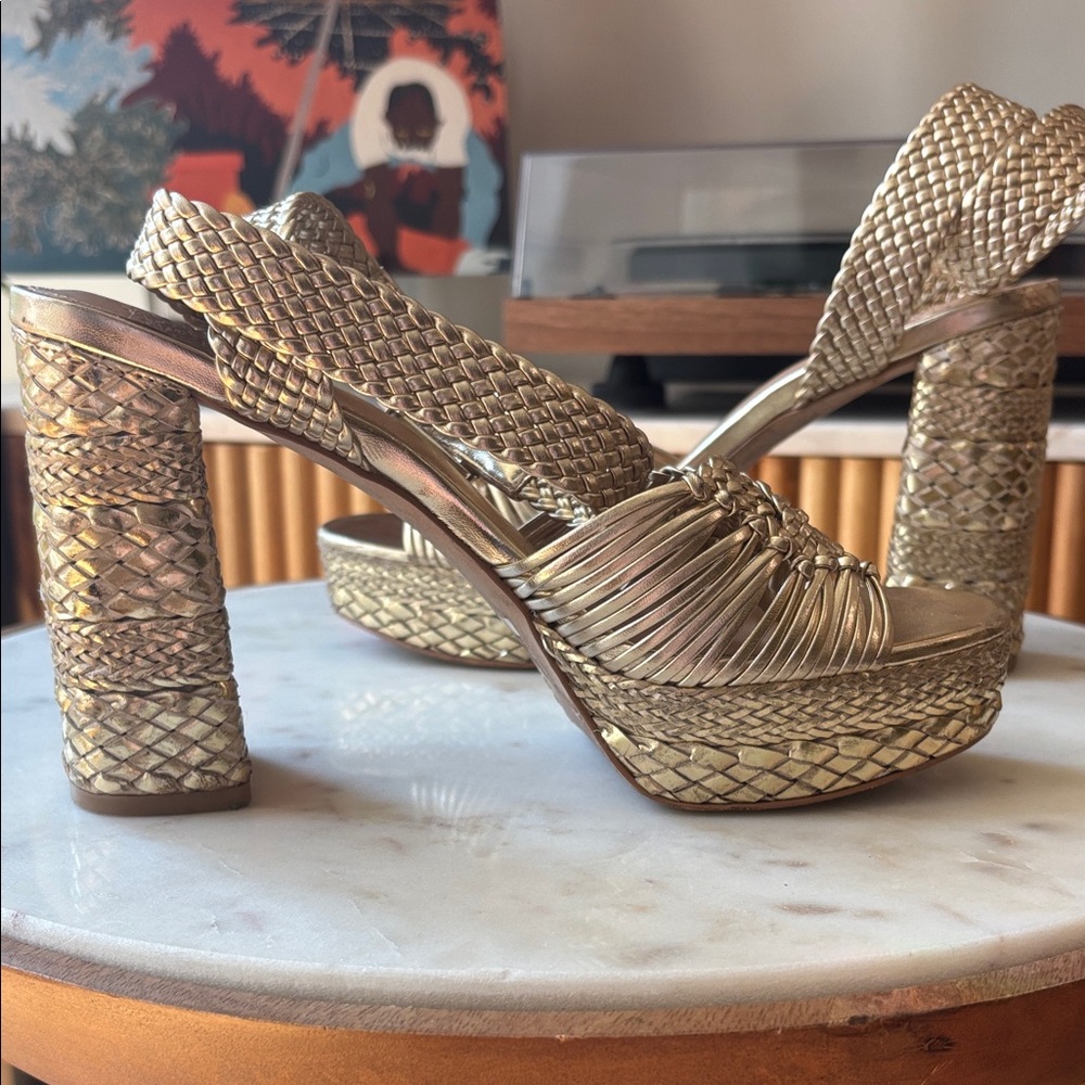 Vince Camuto Metallic Gold Platform Sandals